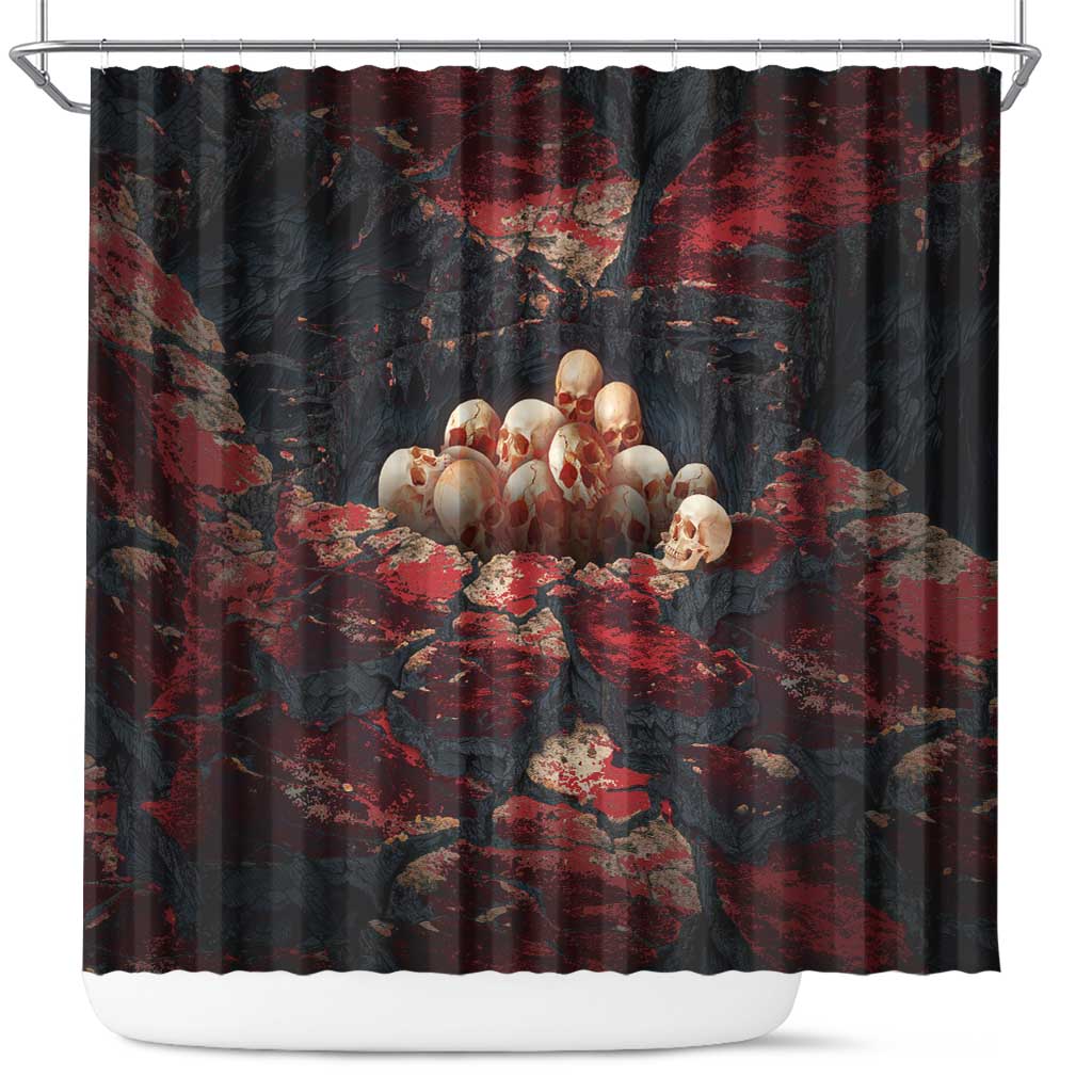 3D Illusion Skull Halloween Shower Curtain Hell Pit - Wonder Print Shop