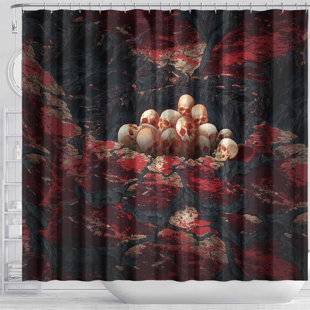 3D Illusion Skull Halloween Shower Curtain Hell Pit - Wonder Print Shop
