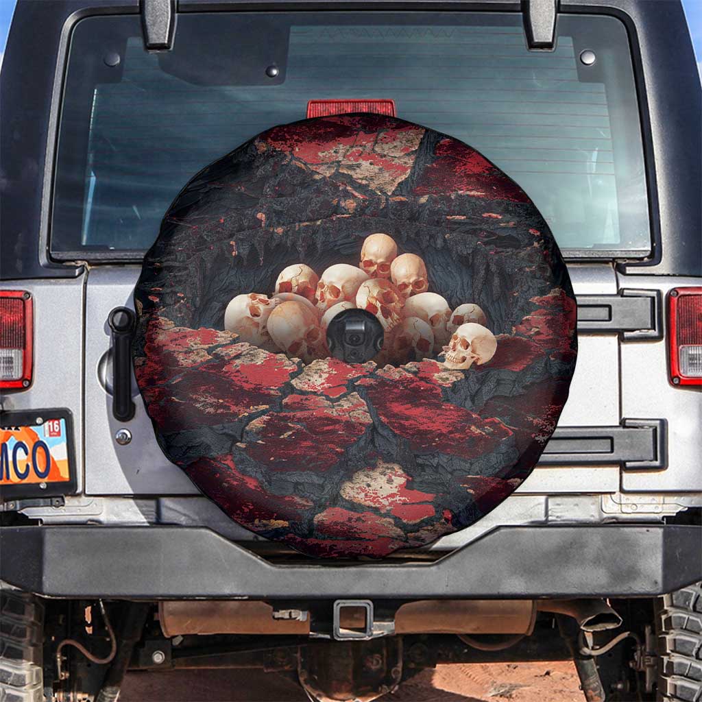 3D Illusion Skull Halloween Spare Tire Cover Hell Pit - Wonder Print Shop