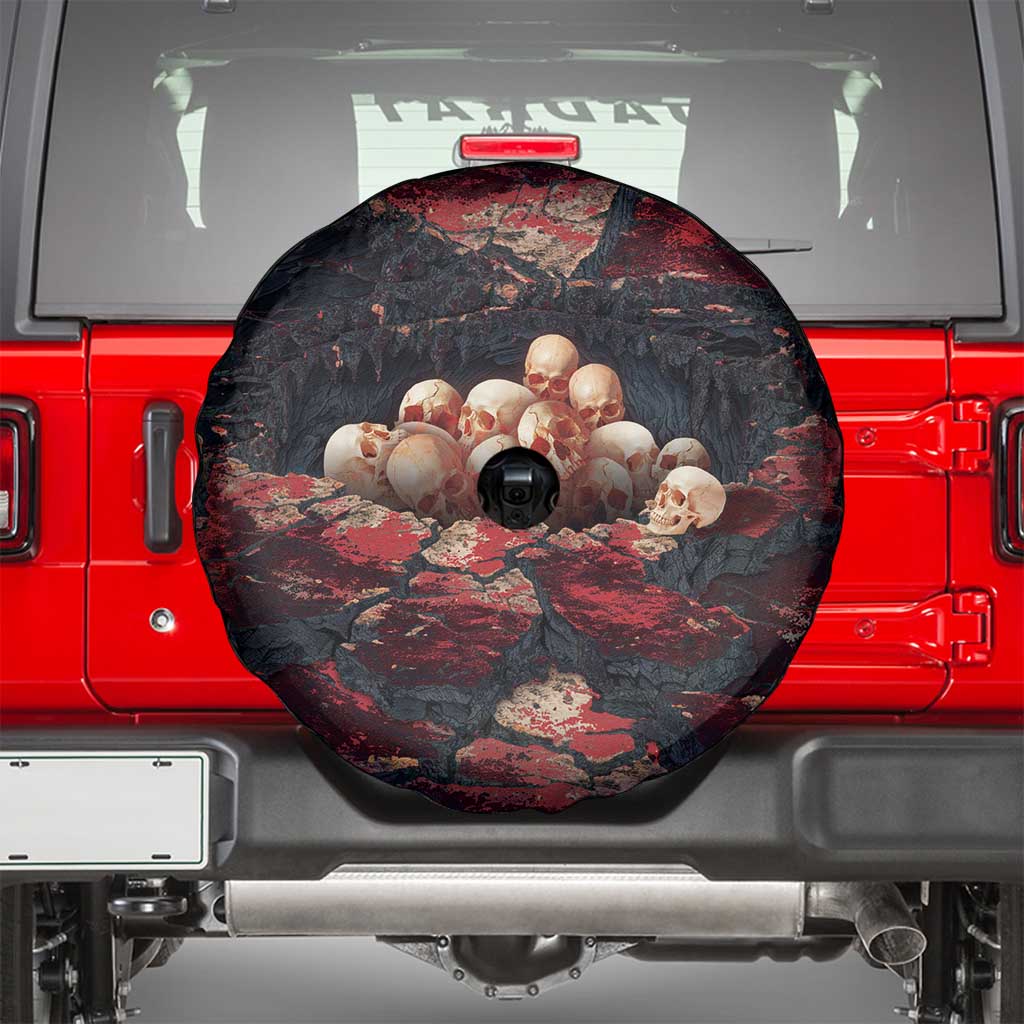 3D Illusion Skull Halloween Spare Tire Cover Hell Pit - Wonder Print Shop
