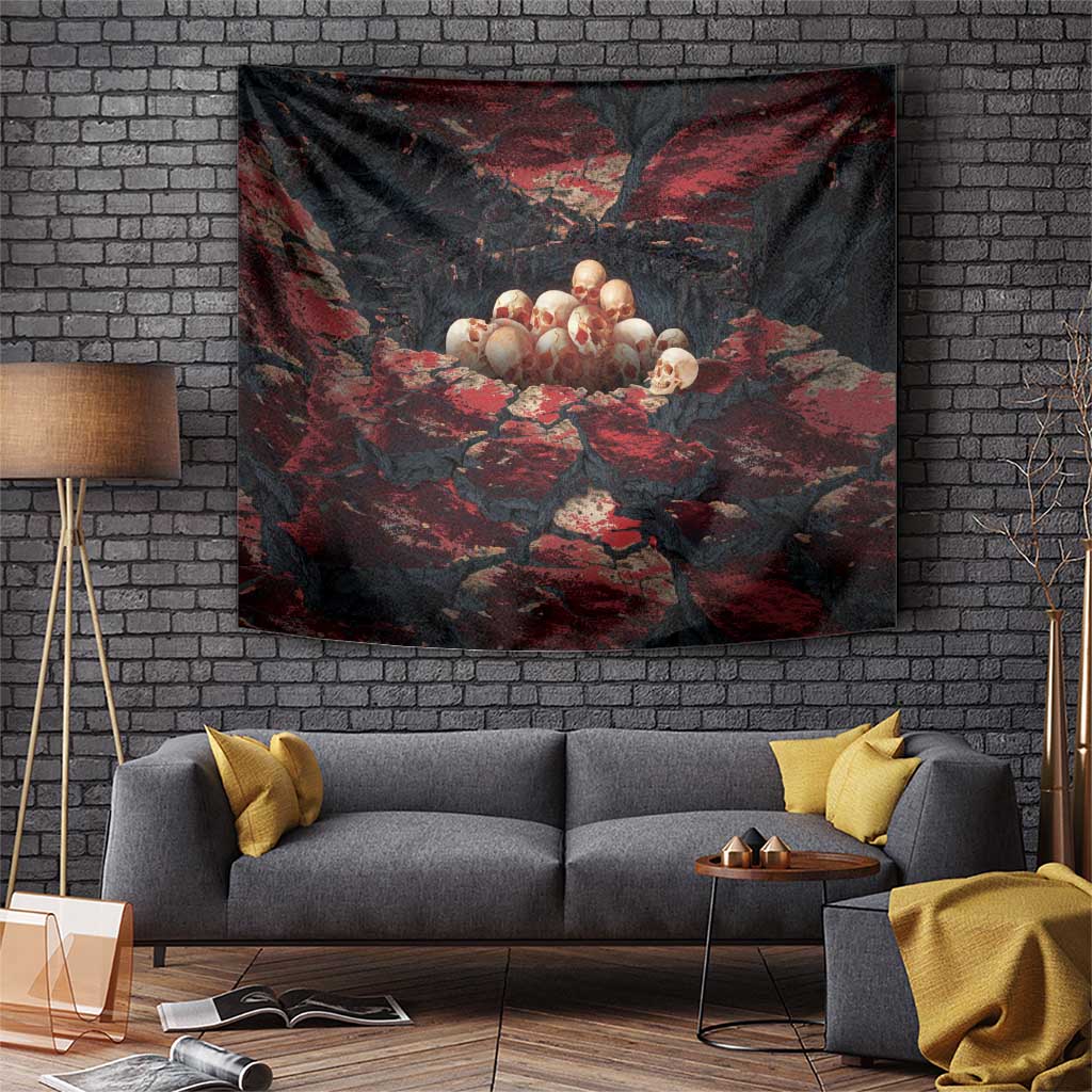 3D Illusion Skull Halloween Tapestry Hell Pit - Wonder Print Shop