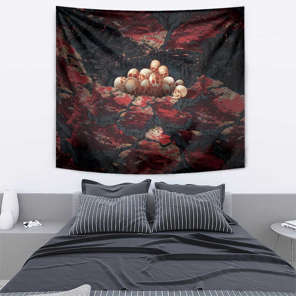 3D Illusion Skull Halloween Tapestry Hell Pit - Wonder Print Shop