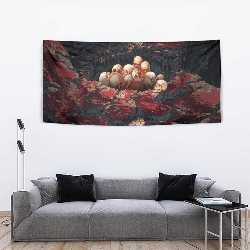 3D Illusion Skull Halloween Tapestry Hell Pit - Wonder Print Shop