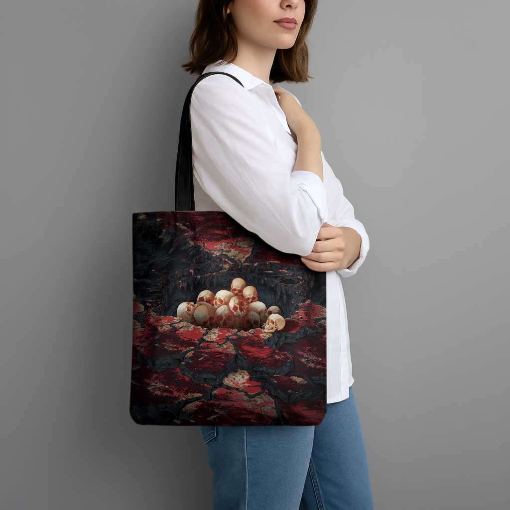 3D Illusion Skull Halloween Tote Bag Hell Pit - Wonder Print Shop