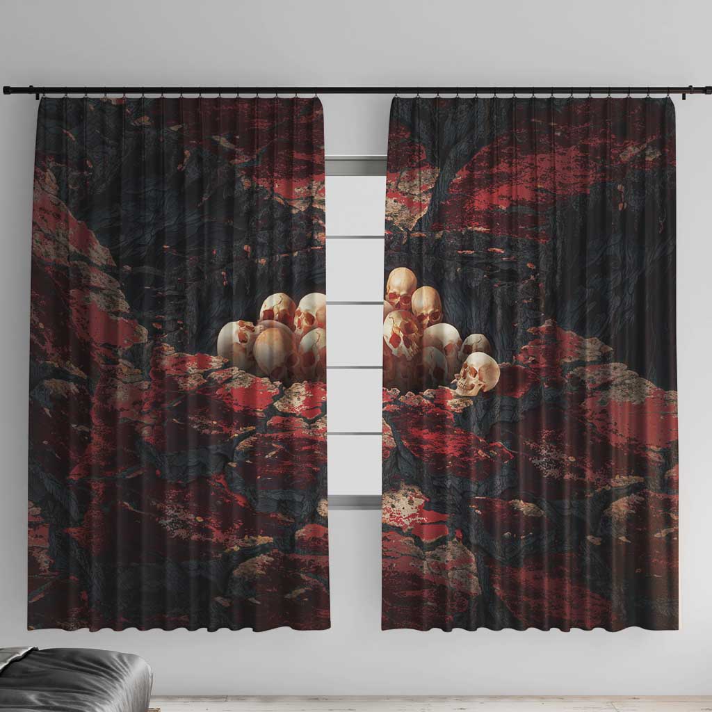 3D Illusion Skull Halloween Window Curtain Hell Pit - Wonder Print Shop
