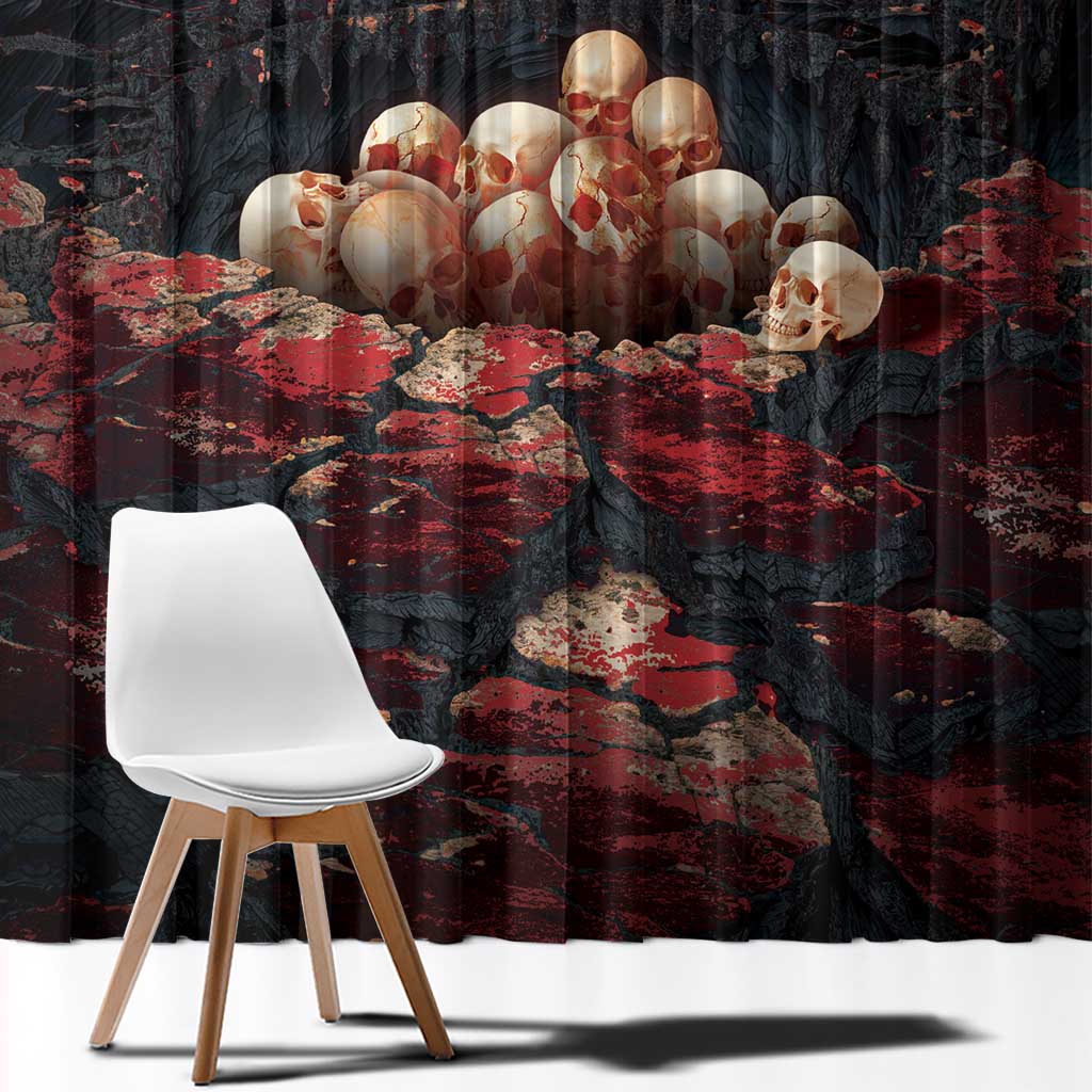 3D Illusion Skull Halloween Window Curtain Hell Pit - Wonder Print Shop