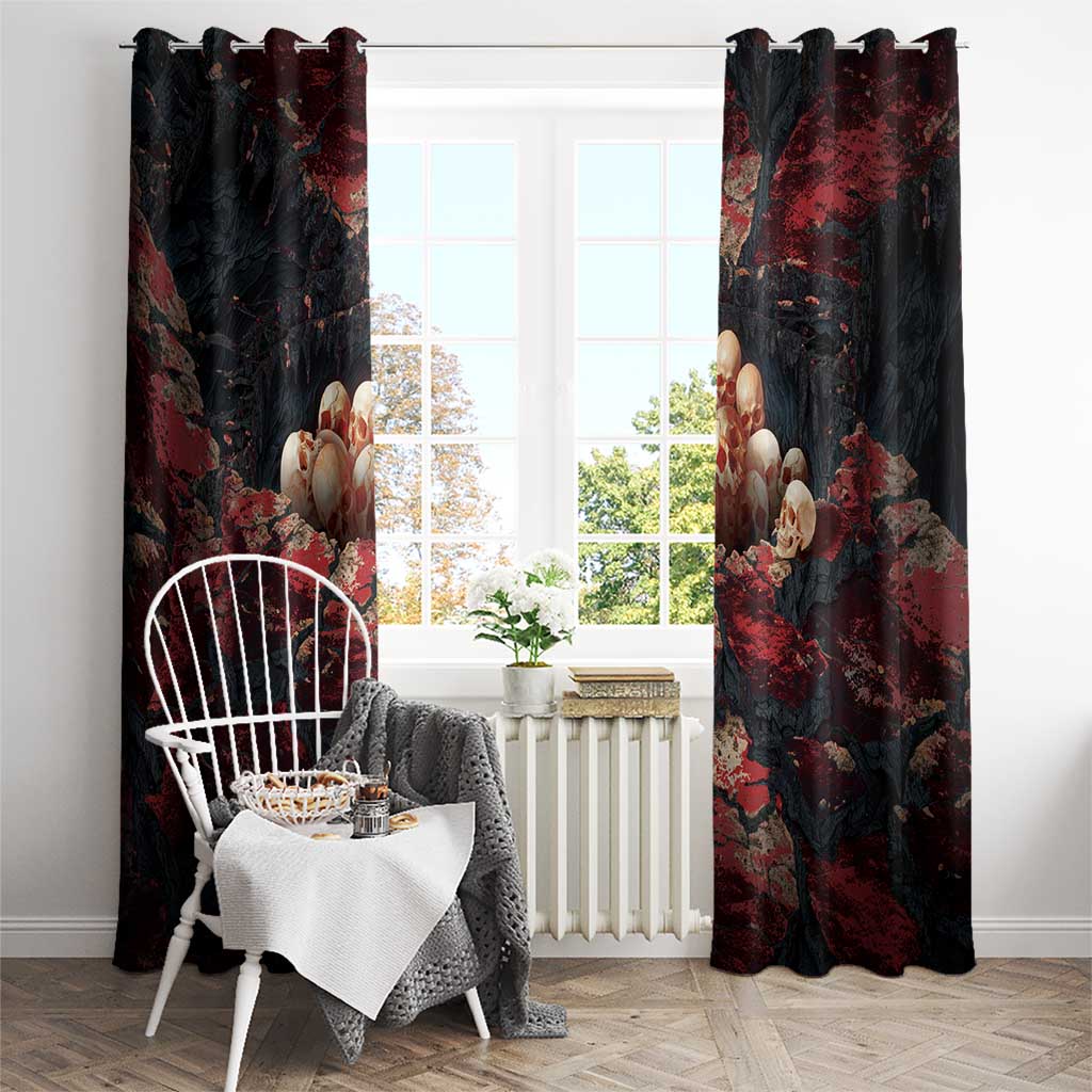 3D Illusion Skull Halloween Window Curtain Hell Pit - Wonder Print Shop