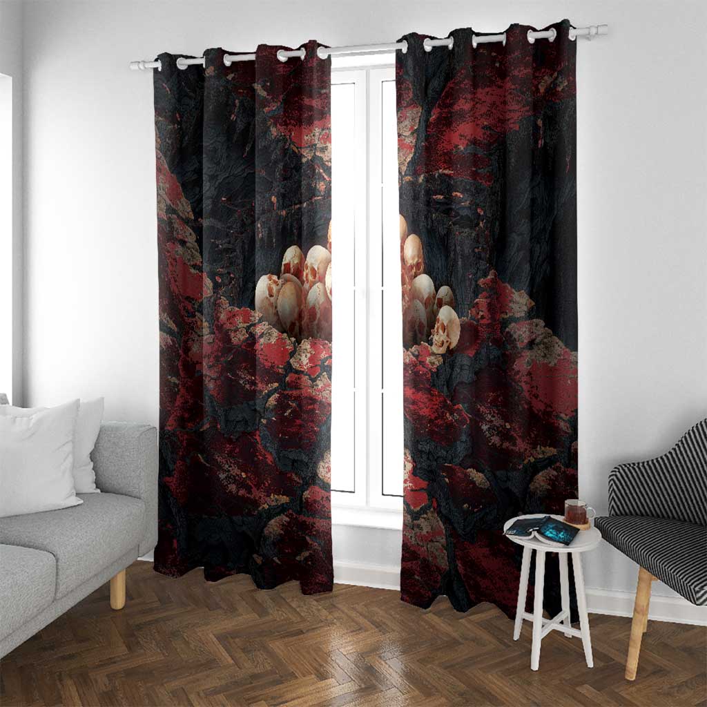 3D Illusion Skull Halloween Window Curtain Hell Pit - Wonder Print Shop