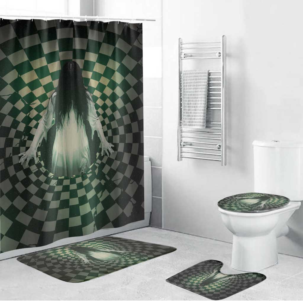 3D Illusion Ghost 3D Halloween Bathroom Set Horror Retro Style - Wonder Print Shop