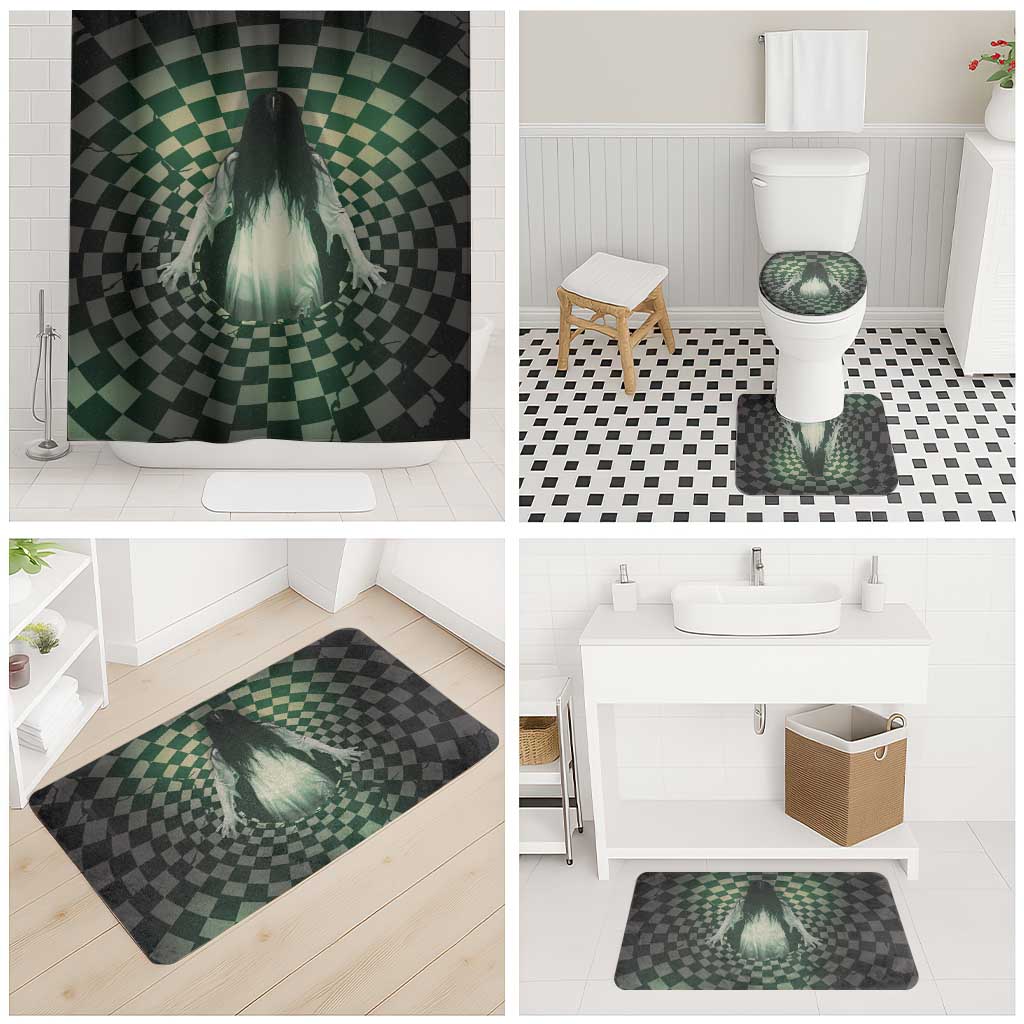 3D Illusion Ghost 3D Halloween Bathroom Set Horror Retro Style - Wonder Print Shop
