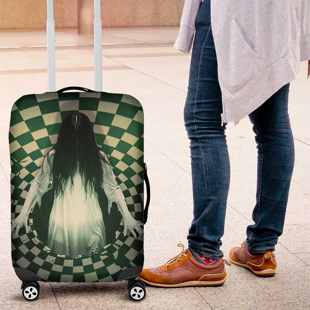3D Illusion Ghost 3D Halloween Luggage Cover Horror Retro Style - Wonder Print Shop