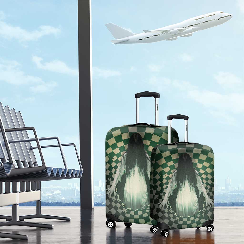 3D Illusion Ghost 3D Halloween Luggage Cover Horror Retro Style - Wonder Print Shop