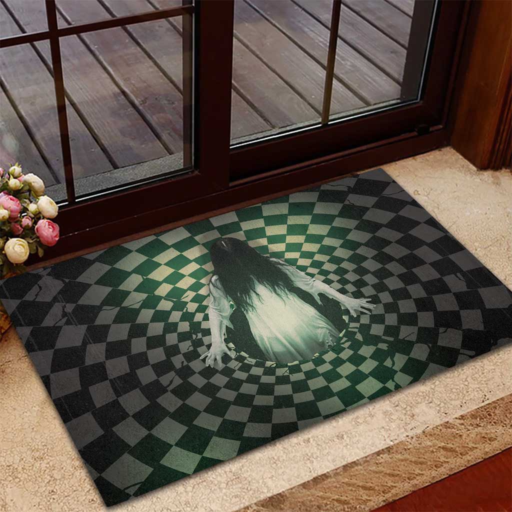3D Illusion Ghost 3D Halloween Rubber Doormat Horror Retro Style - Wonder Print Shop