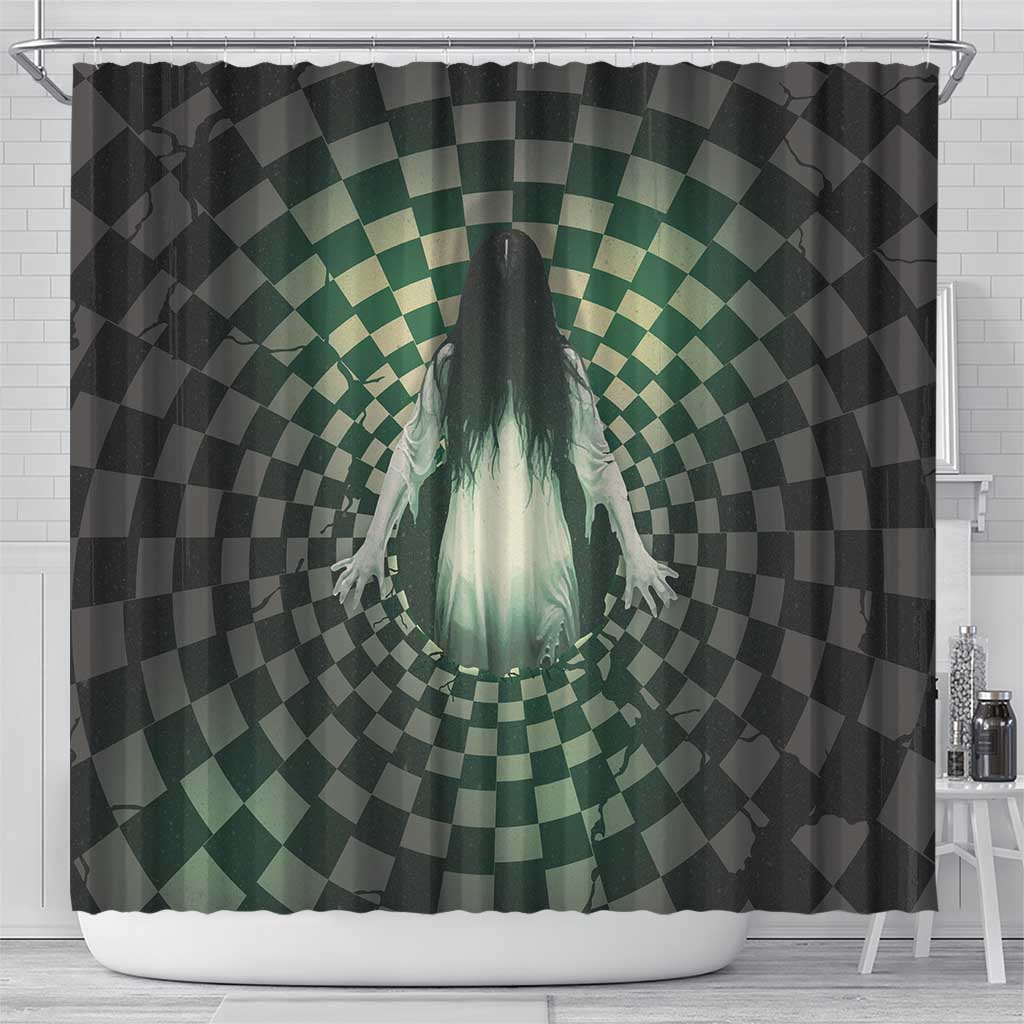 3D Illusion Ghost 3D Halloween Shower Curtain Horror Retro Style - Wonder Print Shop