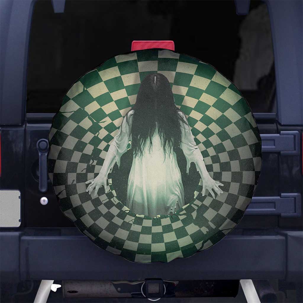 3D Illusion Ghost 3D Halloween Spare Tire Cover Horror Retro Style - Wonder Print Shop