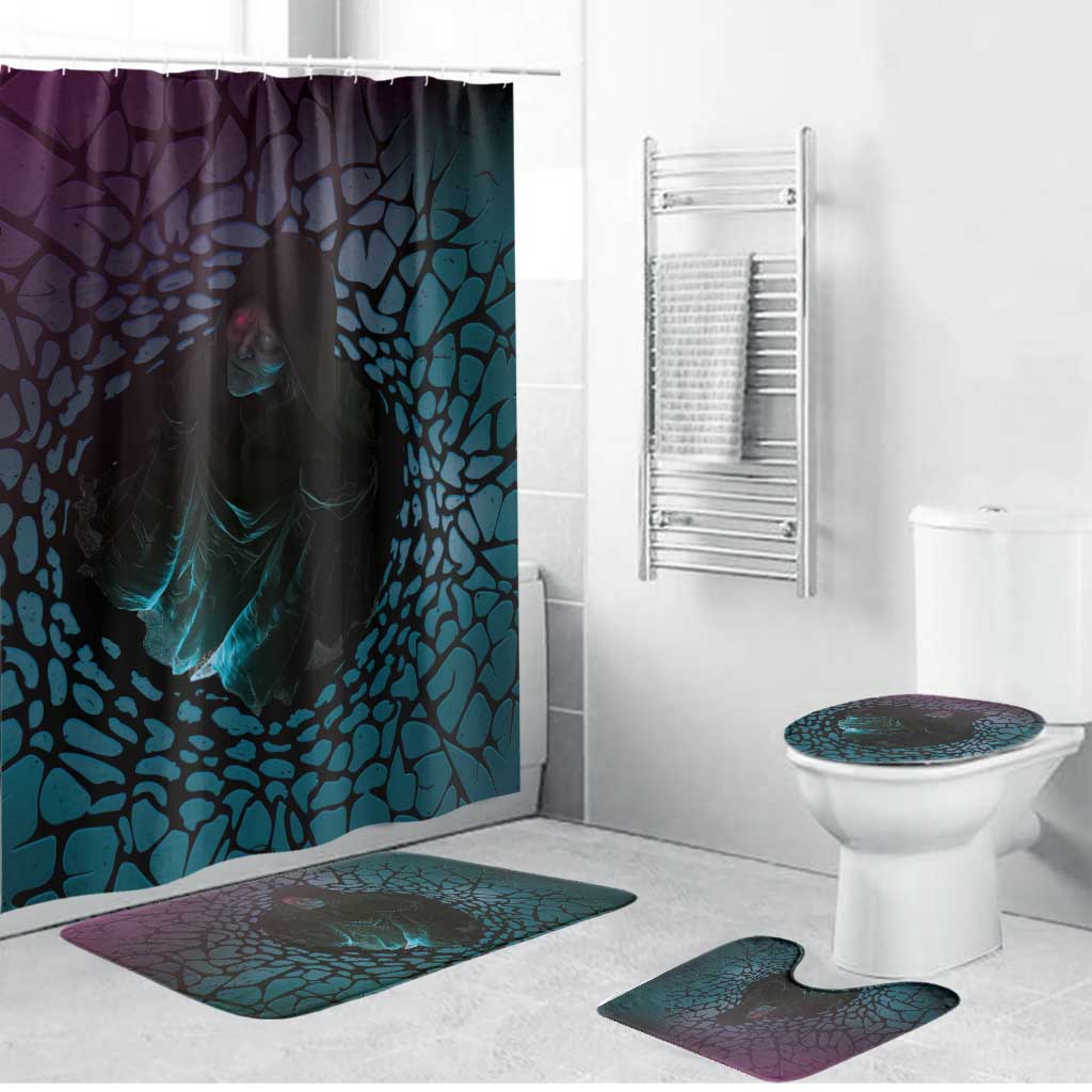 3D Illusion Witch Halloween Bathroom Set Dark Magic In The Cracks - Wonder Print Shop