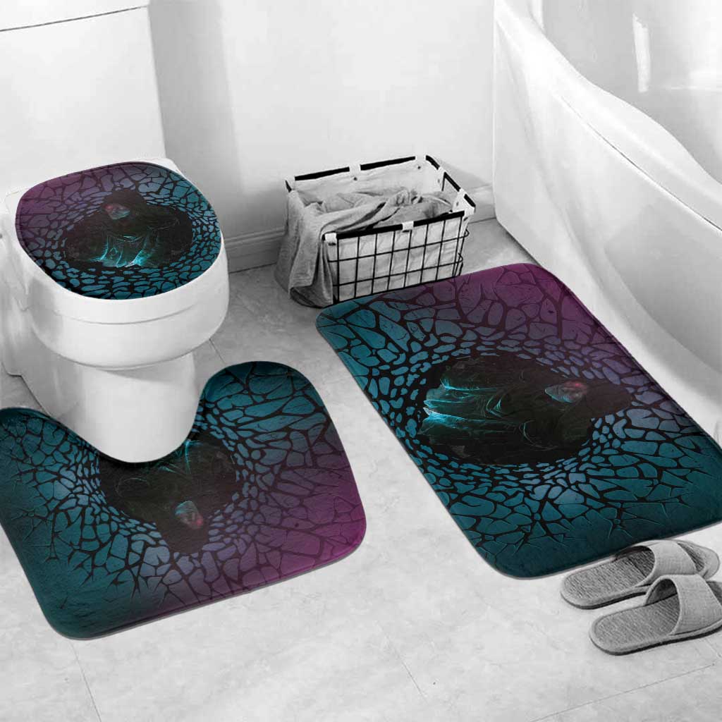 3D Illusion Witch Halloween Bathroom Set Dark Magic In The Cracks - Wonder Print Shop