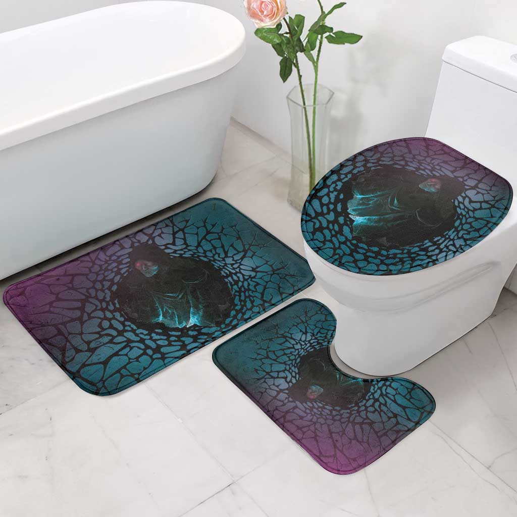 3D Illusion Witch Halloween Bathroom Set Dark Magic In The Cracks - Wonder Print Shop