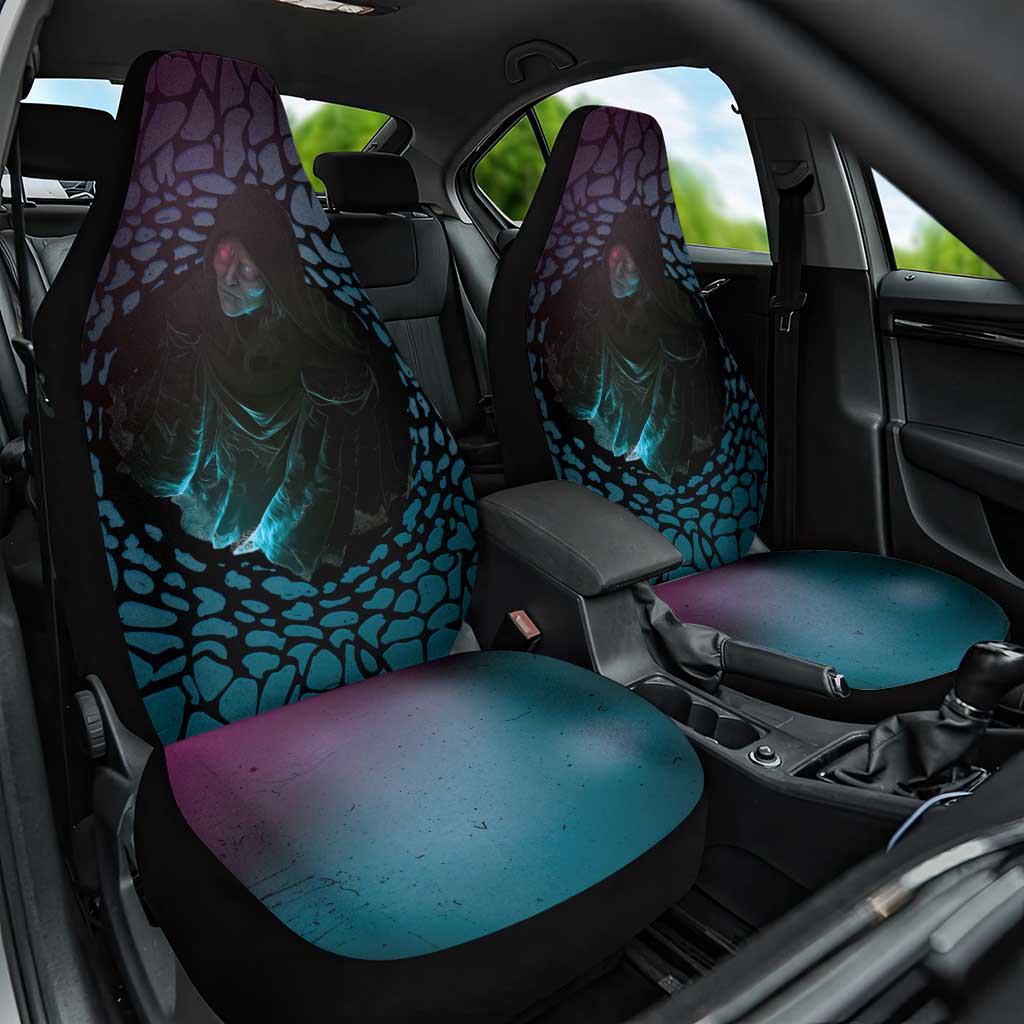 3D Illusion Witch Halloween Car Seat Cover Dark Magic In The Cracks DT05