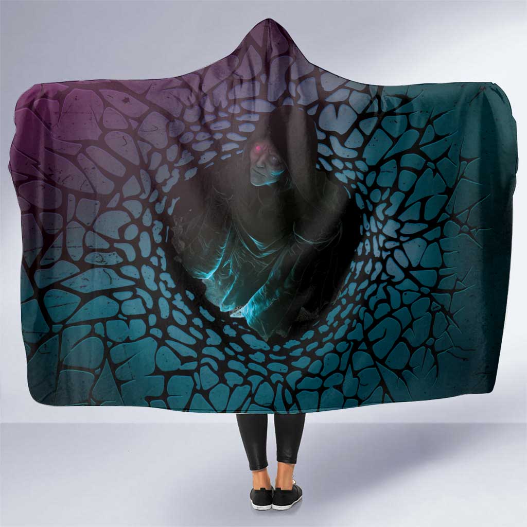 3D Illusion Witch Halloween Hooded Blanket Dark Magic In The Cracks - Wonder Print Shop