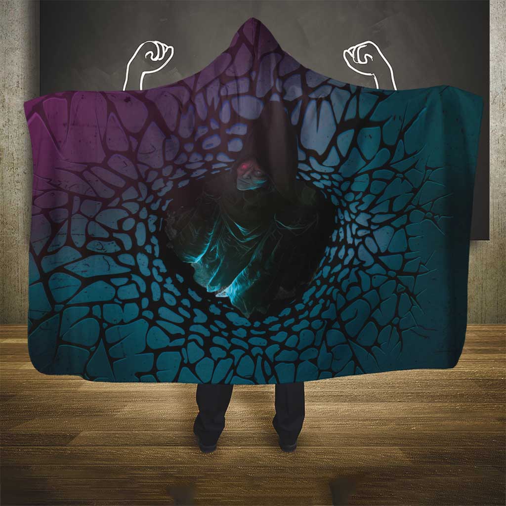 3D Illusion Witch Halloween Hooded Blanket Dark Magic In The Cracks - Wonder Print Shop
