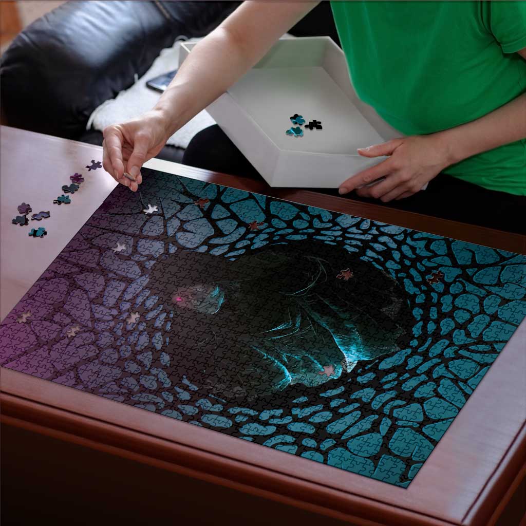 3D Illusion Witch Halloween Puzzle Dark Magic In The Cracks - Wonder Print Shop