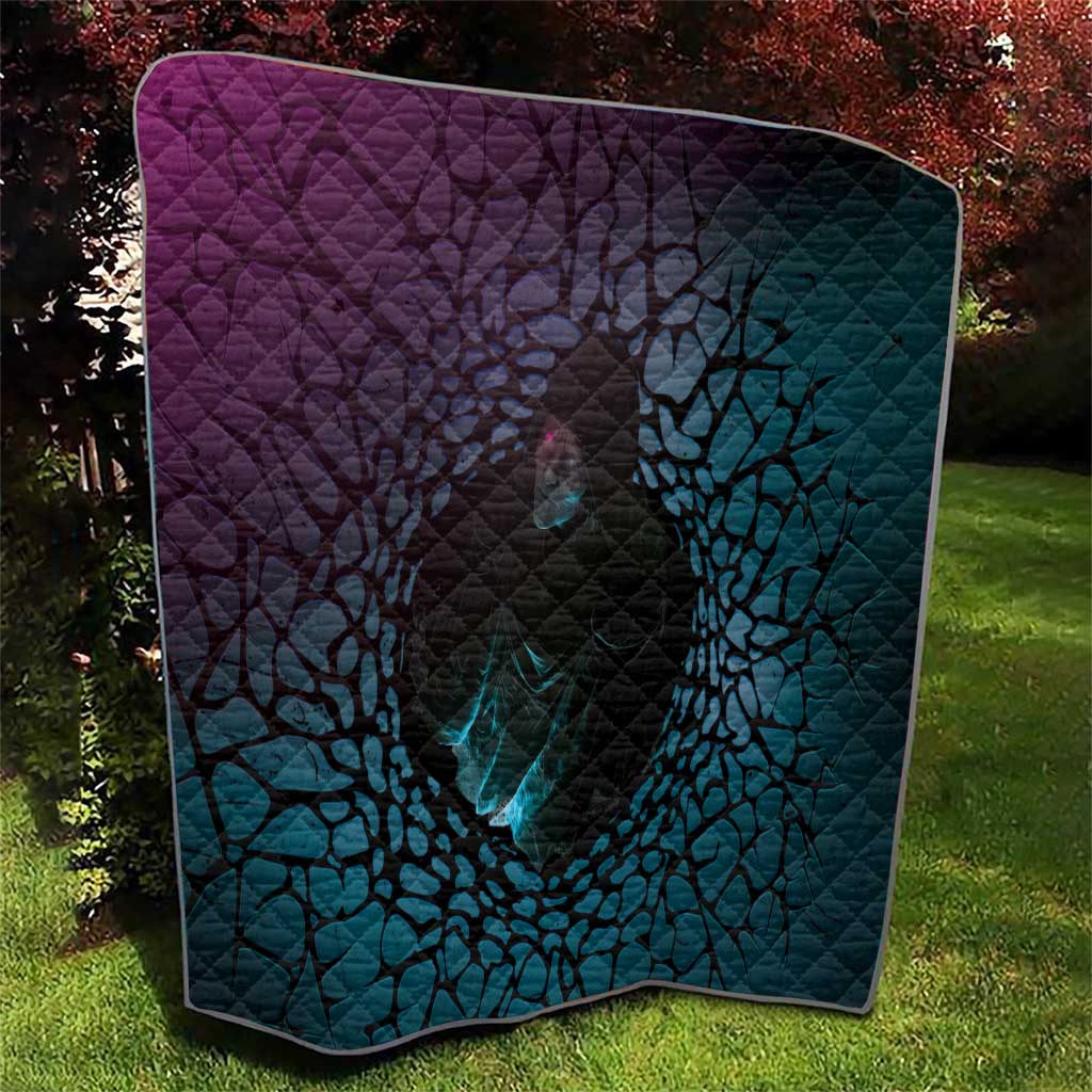 3D Illusion Witch Halloween Quilt Dark Magic In The Cracks - Wonder Print Shop