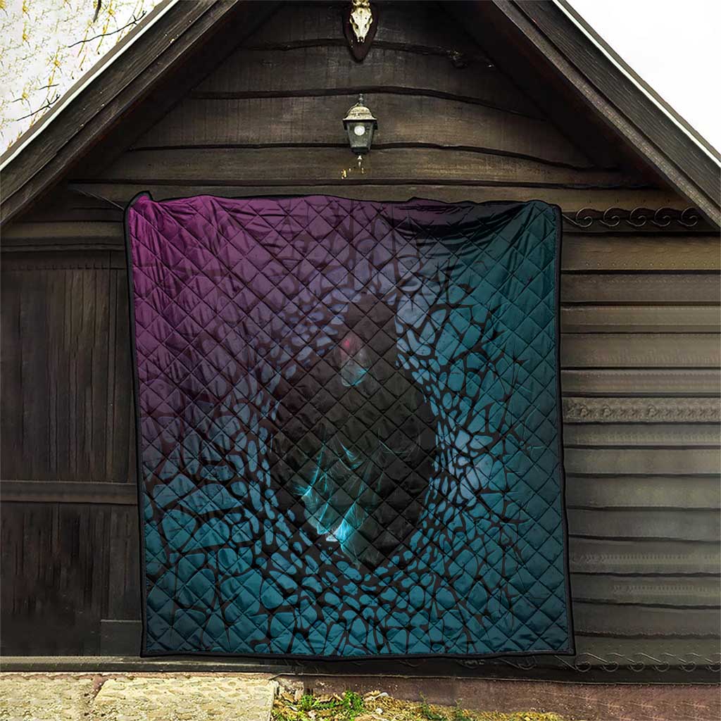 3D Illusion Witch Halloween Quilt Dark Magic In The Cracks - Wonder Print Shop
