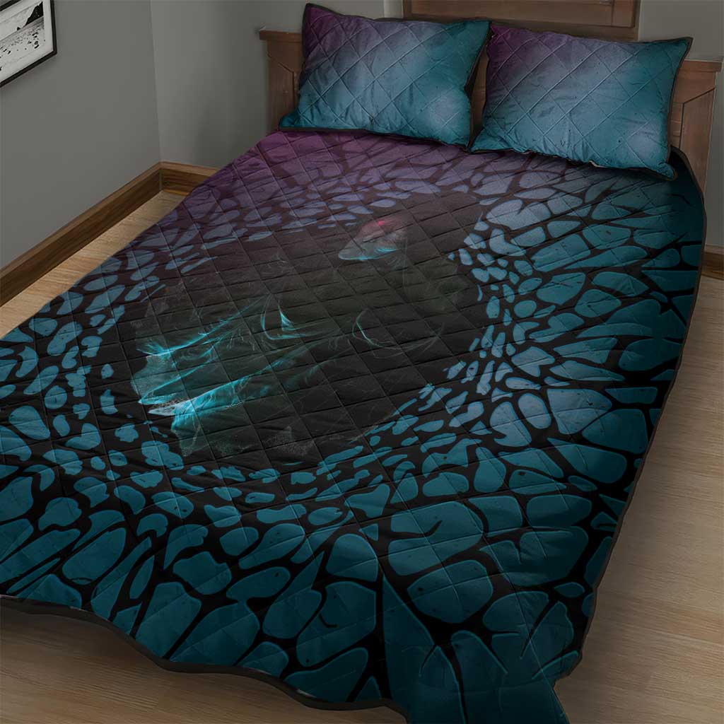 3D Illusion Witch Halloween Quilt Bed Set Dark Magic In The Cracks DT05