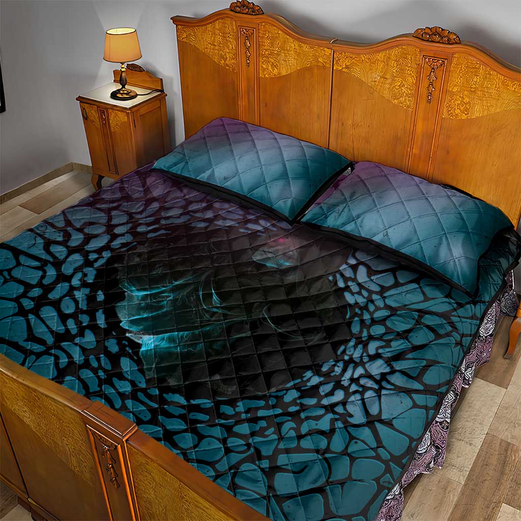 3D Illusion Witch Halloween Quilt Bed Set Dark Magic In The Cracks DT05