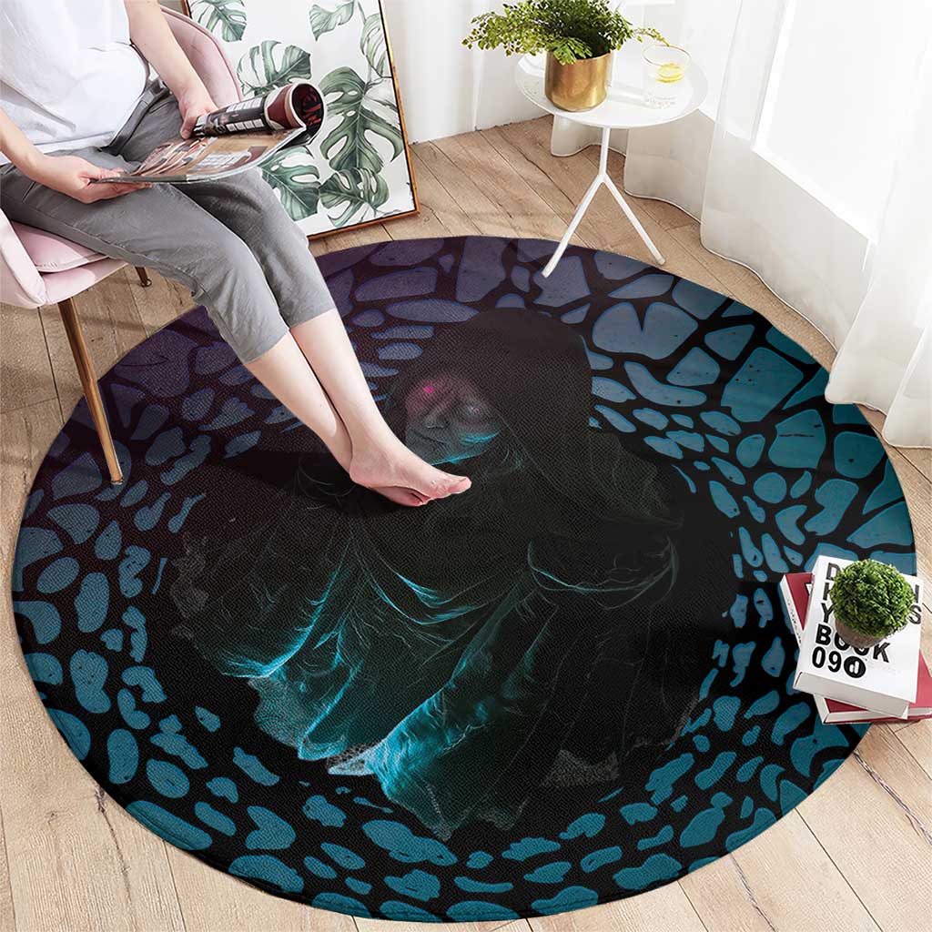 3D Illusion Witch Halloween Round Carpet Dark Magic In The Cracks - Wonder Print Shop