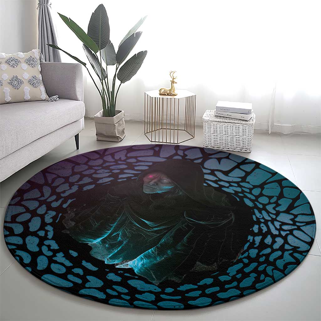 3D Illusion Witch Halloween Round Carpet Dark Magic In The Cracks - Wonder Print Shop