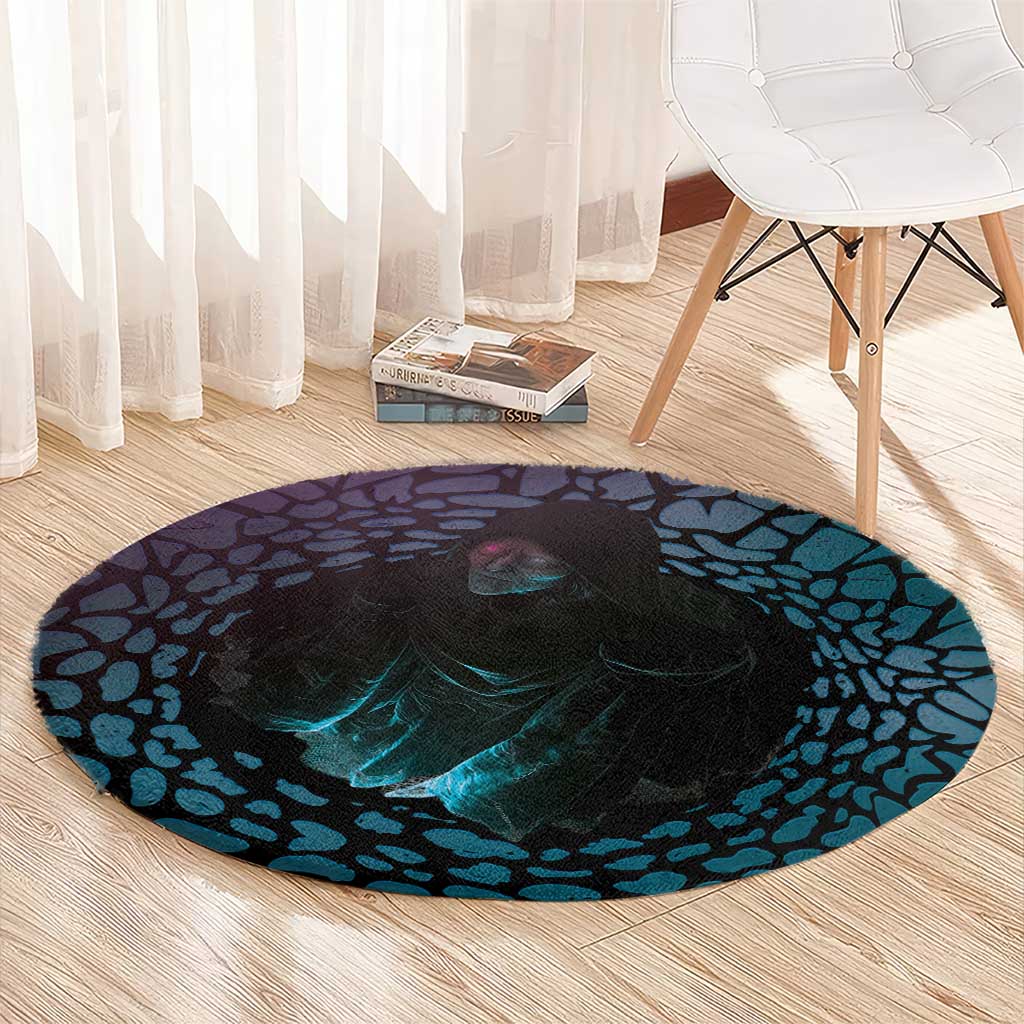 3D Illusion Witch Halloween Round Carpet Dark Magic In The Cracks - Wonder Print Shop