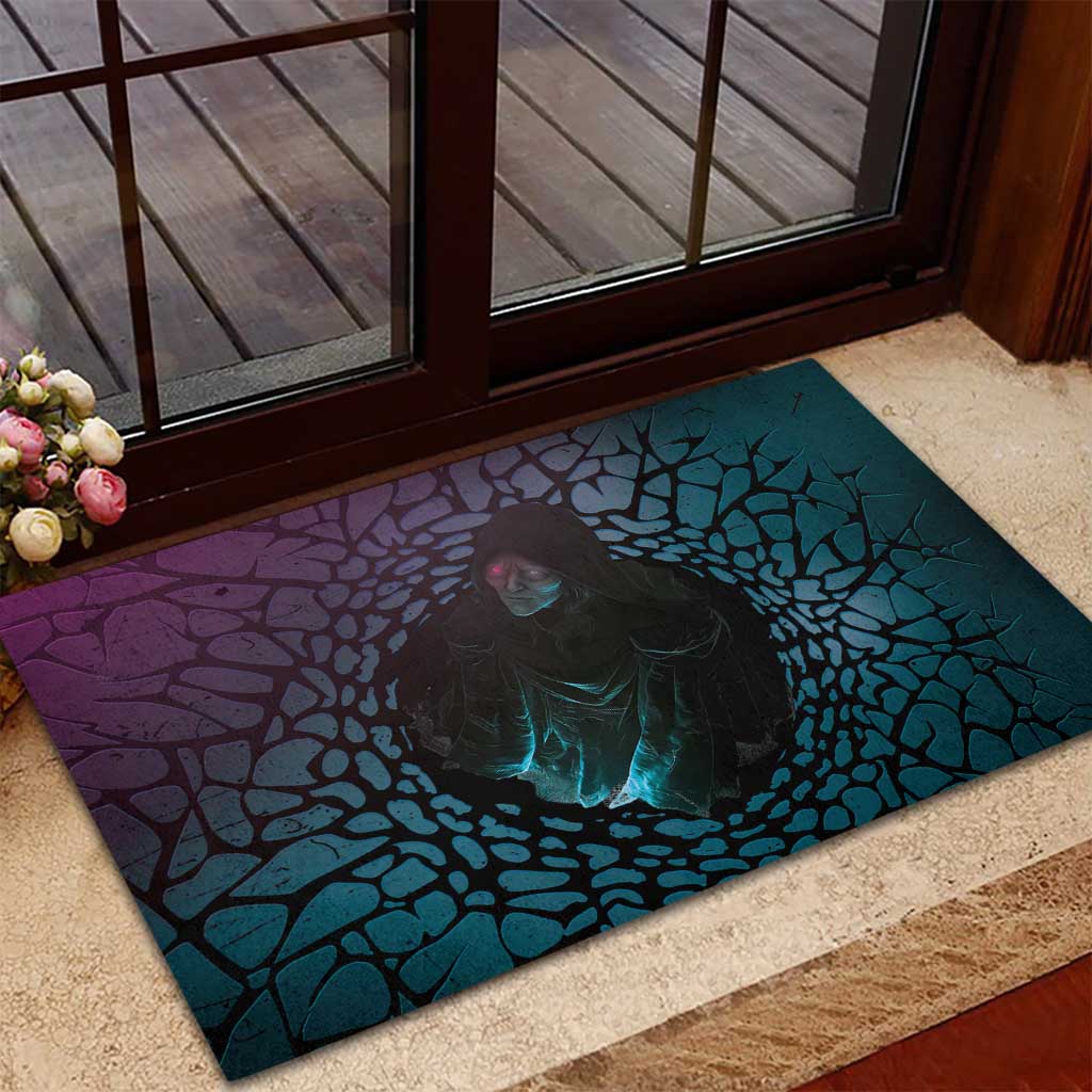 3D Illusion Witch Halloween Rubber Doormat Dark Magic In The Cracks - Wonder Print Shop