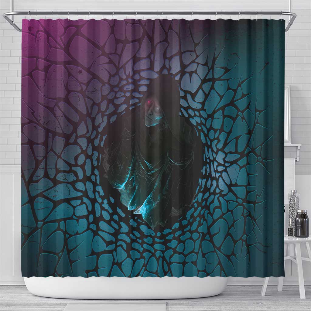 3D Illusion Witch Halloween Shower Curtain Dark Magic In The Cracks - Wonder Print Shop