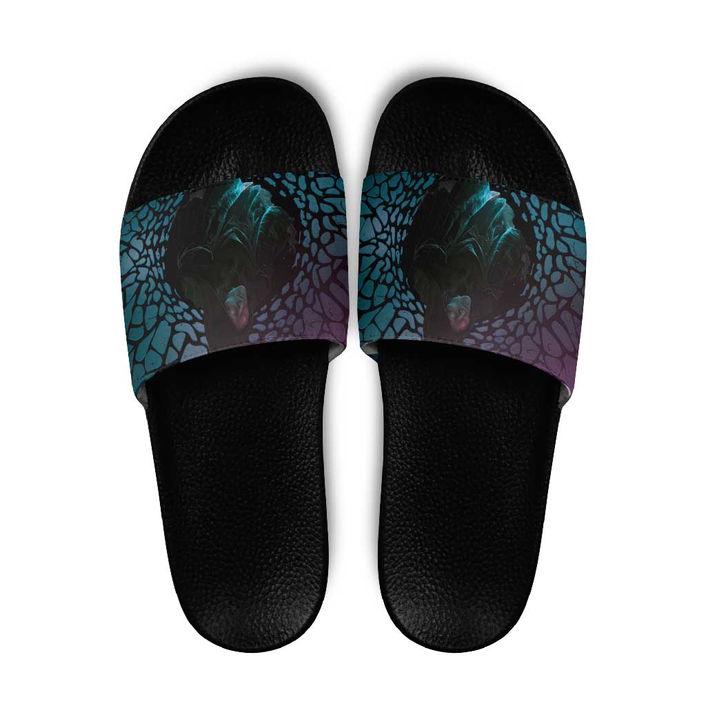 3D Illusion Witch Halloween Slide Sandals Dark Magic In The Cracks - Wonder Print Shop