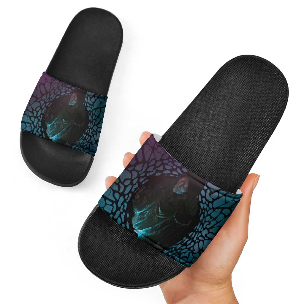 3D Illusion Witch Halloween Slide Sandals Dark Magic In The Cracks - Wonder Print Shop