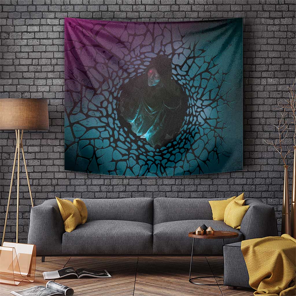 3D Illusion Witch Halloween Tapestry Dark Magic In The Cracks - Wonder Print Shop