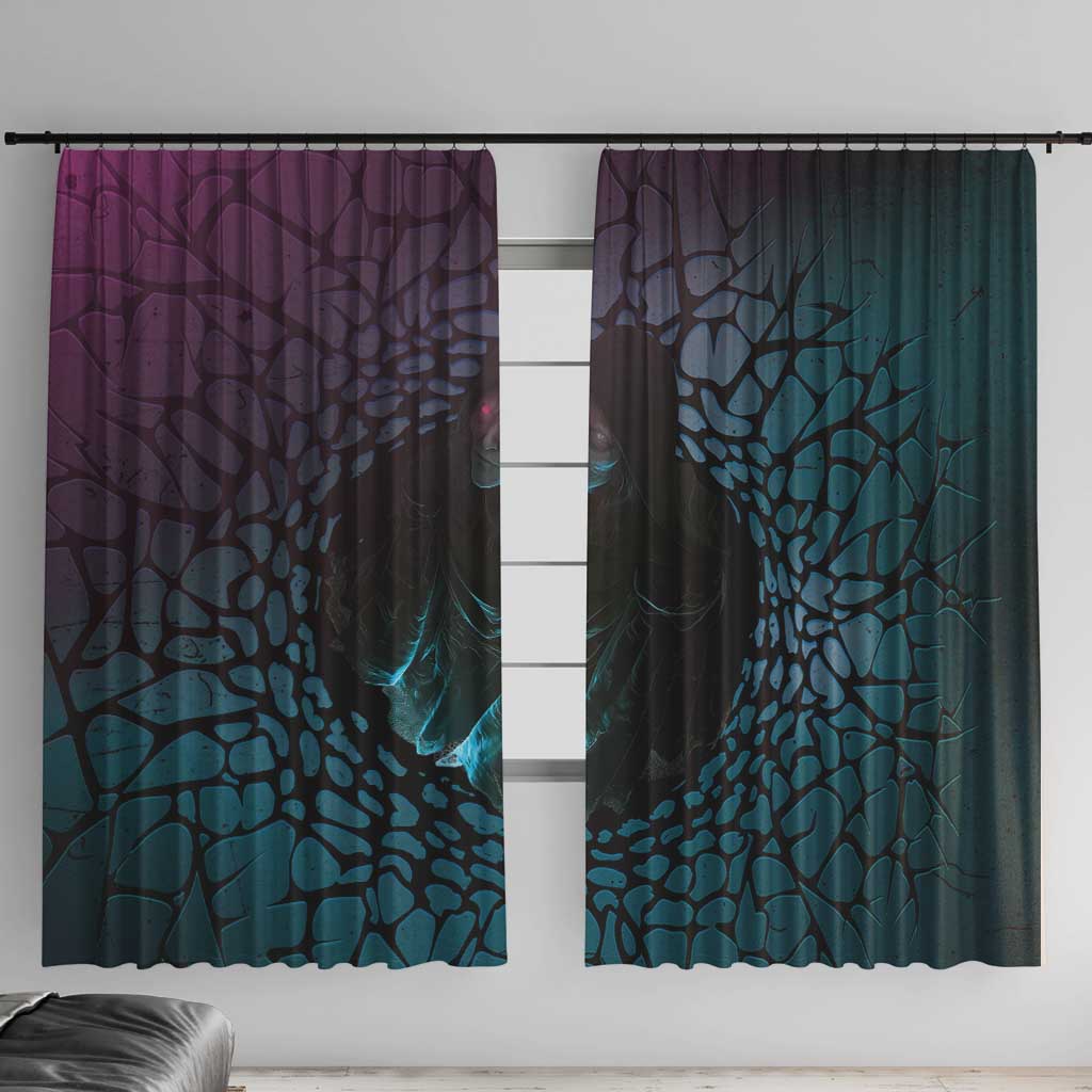 3D Illusion Witch Halloween Window Curtain Dark Magic In The Cracks - Wonder Print Shop