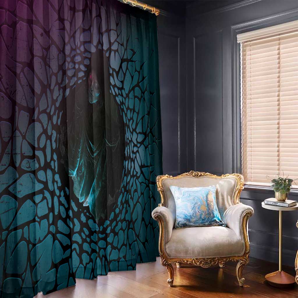 3D Illusion Witch Halloween Window Curtain Dark Magic In The Cracks - Wonder Print Shop