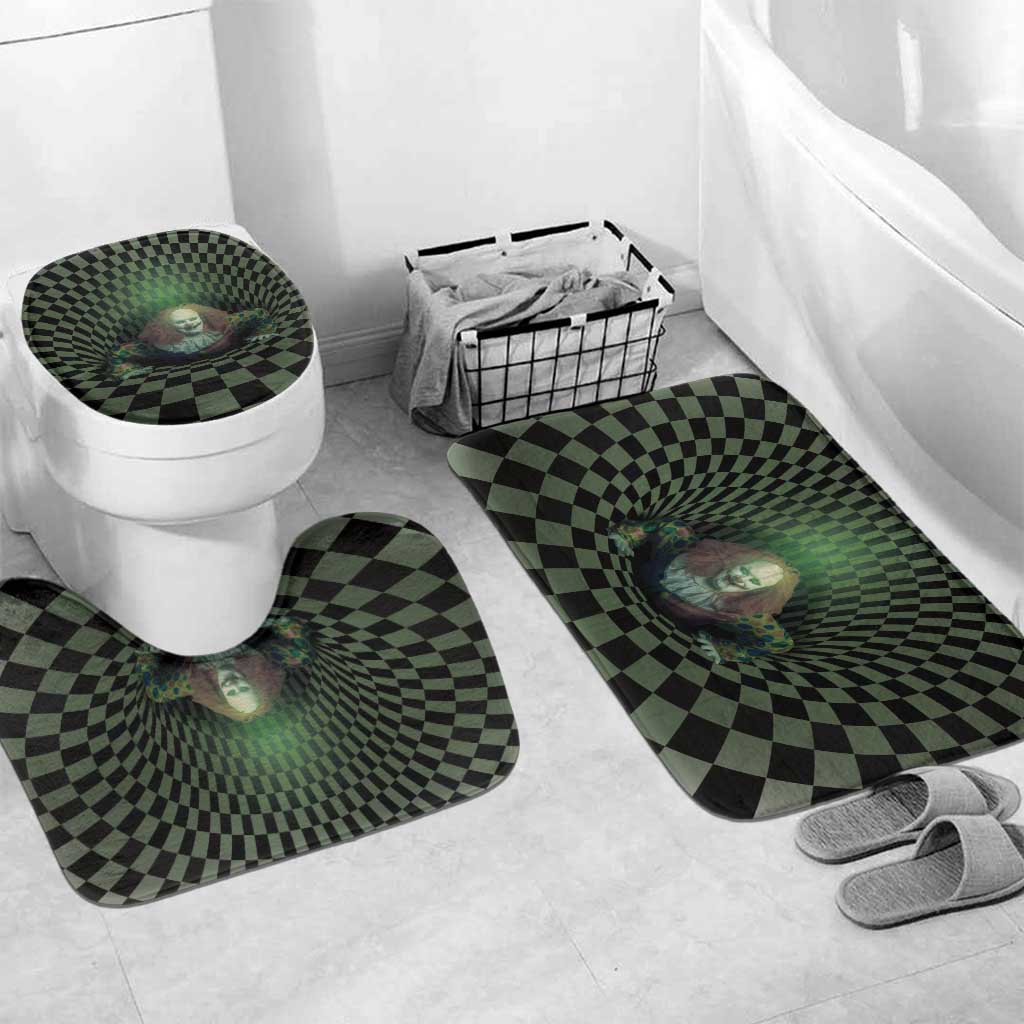 3D Illusion Clown Halloween Bathroom Set Dark Style - Wonder Print Shop