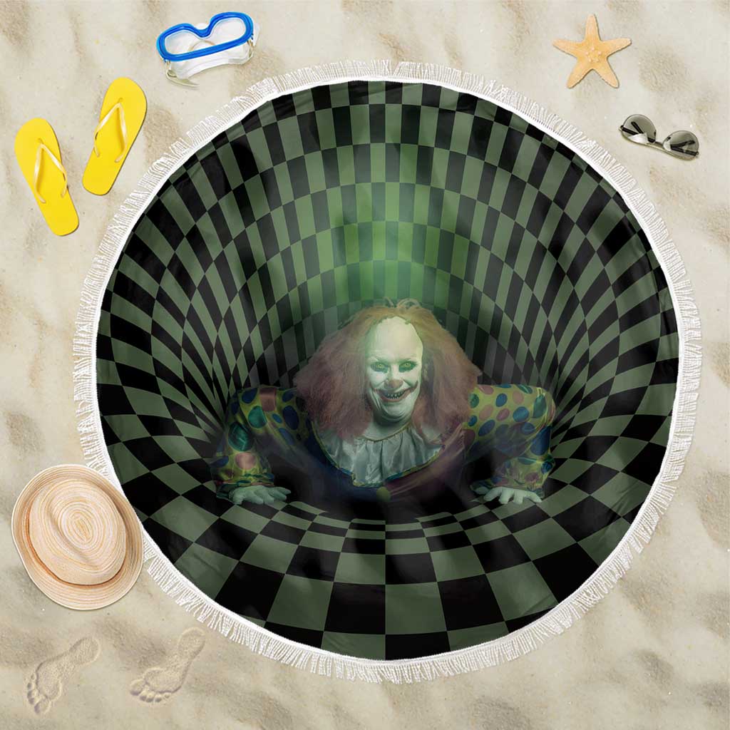 3D Illusion Clown Halloween Beach Blanket Dark Style - Wonder Print Shop