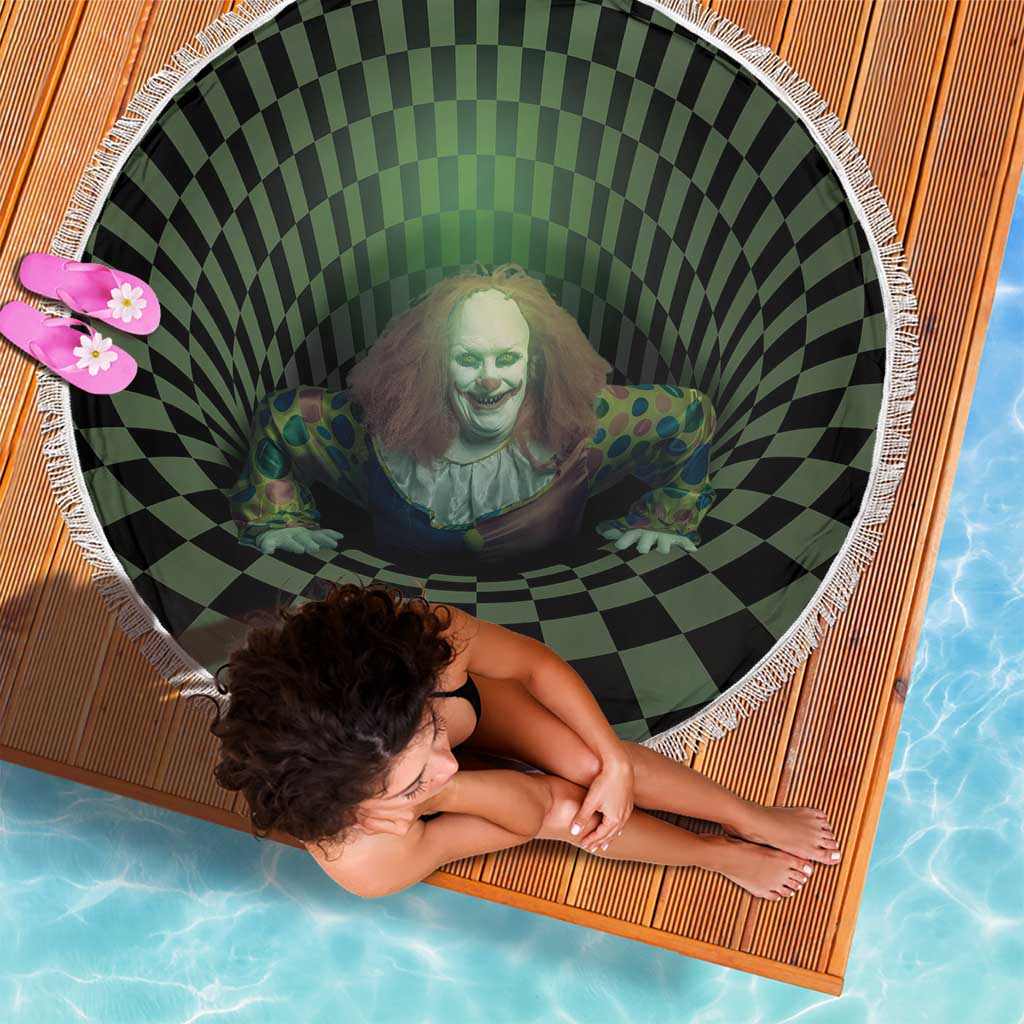3D Illusion Clown Halloween Beach Blanket Dark Style - Wonder Print Shop