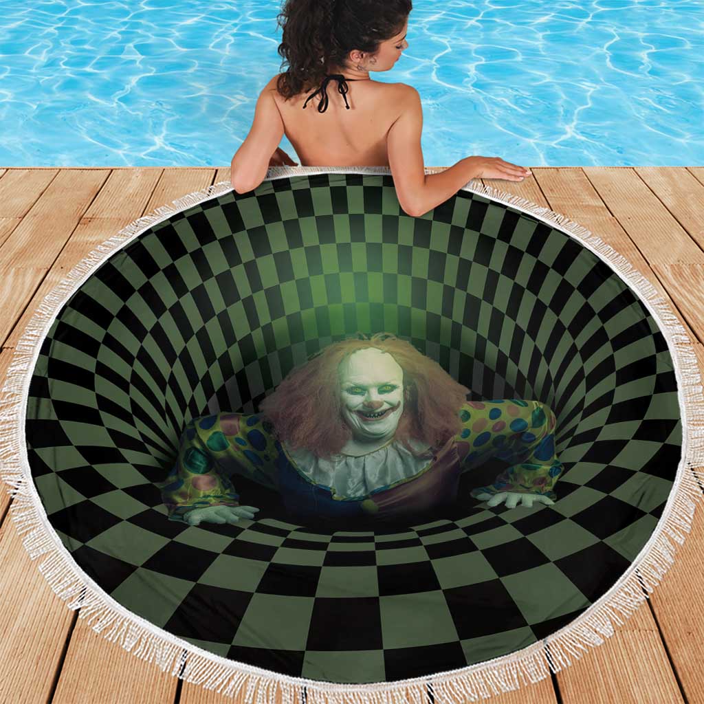 3D Illusion Clown Halloween Beach Blanket Dark Style - Wonder Print Shop