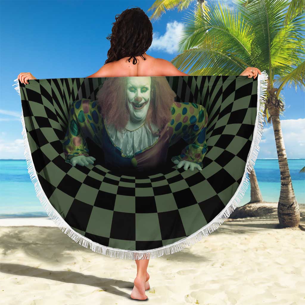 3D Illusion Clown Halloween Beach Blanket Dark Style - Wonder Print Shop