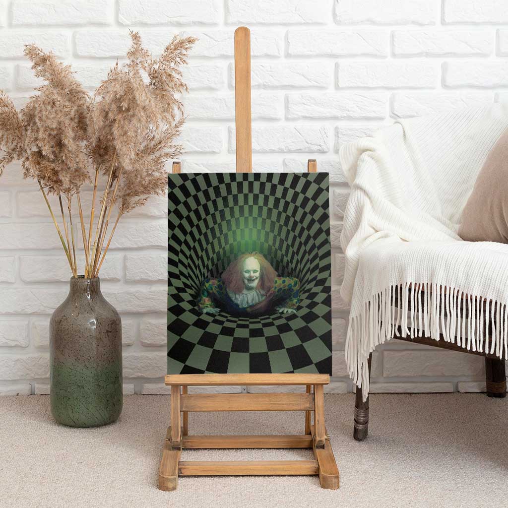 3D Illusion Clown Halloween Canvas Wall Art Dark Style - Wonder Print Shop
