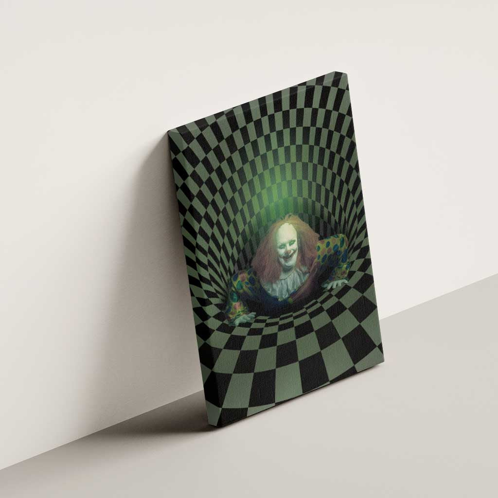 3D Illusion Clown Halloween Canvas Wall Art Dark Style - Wonder Print Shop