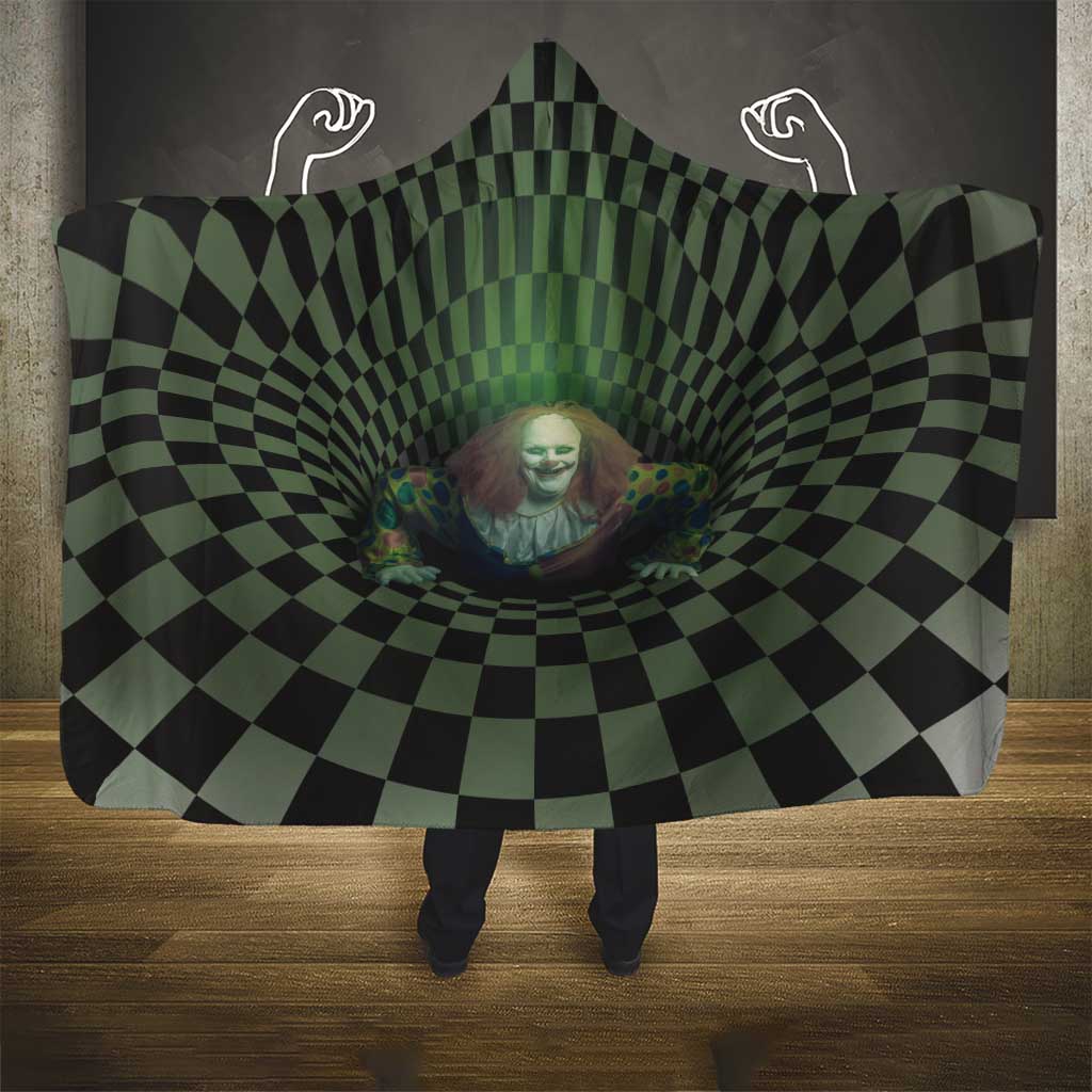 3D Illusion Clown Halloween Hooded Blanket Dark Style - Wonder Print Shop