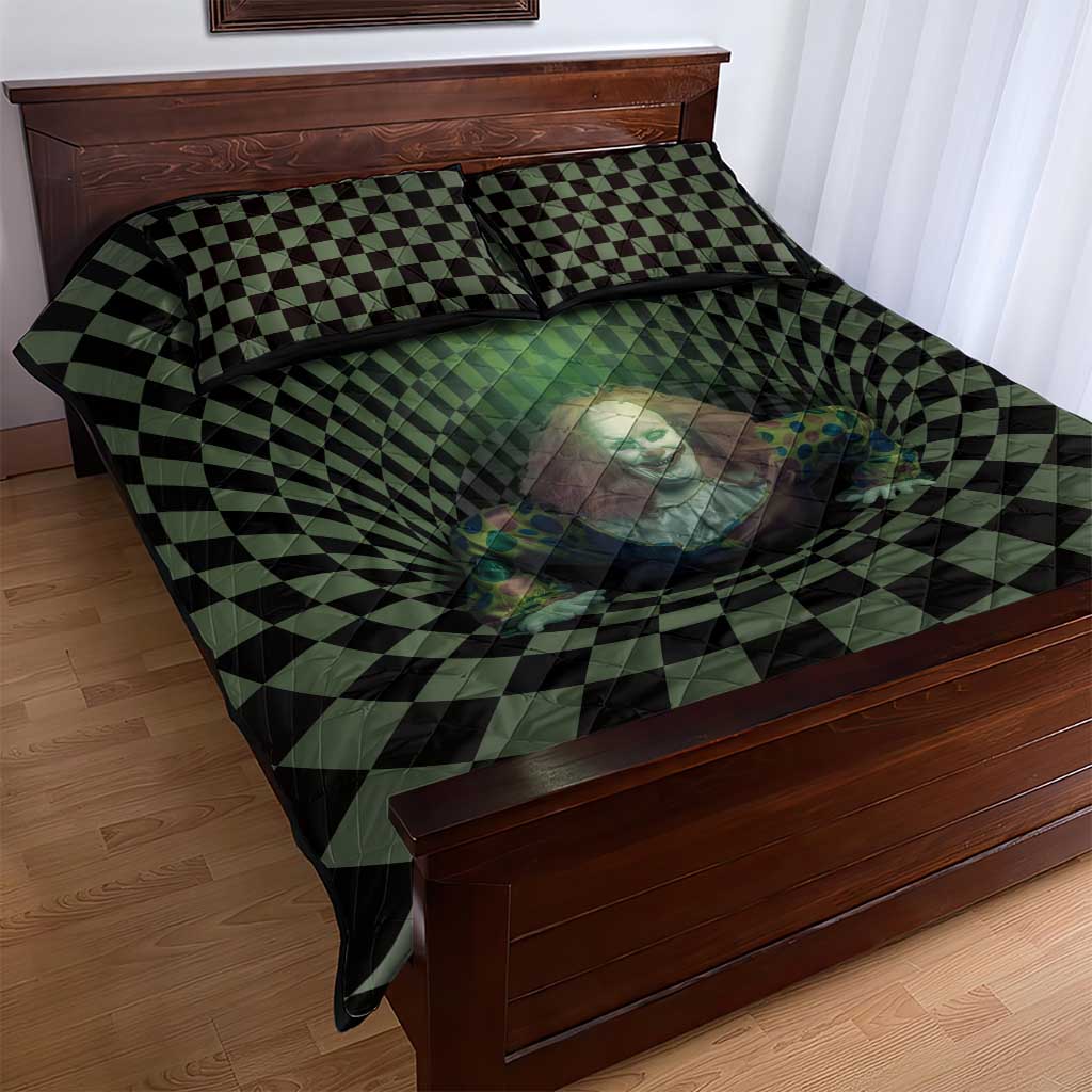 3D Illusion Clown Halloween Quilt Bed Set Dark Style DT05
