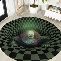 3D Illusion Clown Halloween Round Carpet Dark Style - Wonder Print Shop